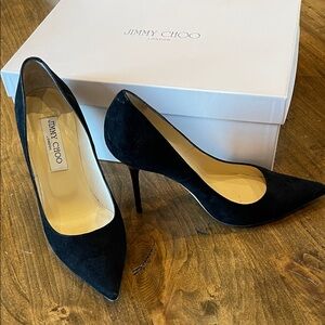 JIMMY CHOO Abel Black Suede Pump 36